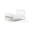 Бяло метално двойно легло 140x200 cm с включена подматрачна рамка BRONXX – Vipack