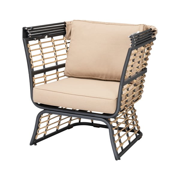 Бежово метално градинско кресло Paros – Garden Pleasure-image-1