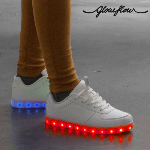 Бели LED маратонки GlowFlow Trainers, размер 40 - InnovaGoods-image-1
