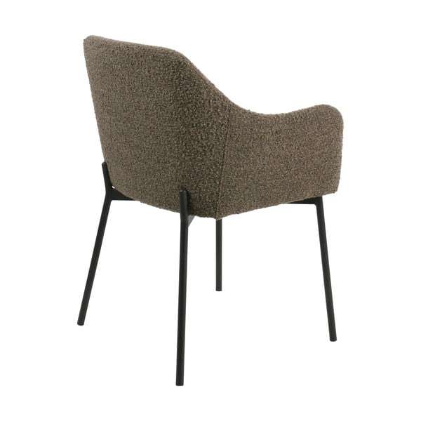 Кафяв тапициран трапезен стол с подлакътници Melilla – House Nordic-image-4