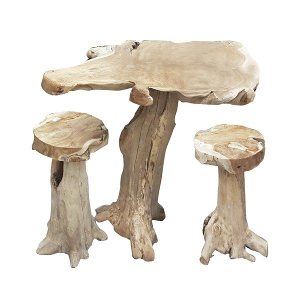 Градинска бар маса от масивно тиково дърво 95x65 cm Surga – Garden Pleasure-image-2