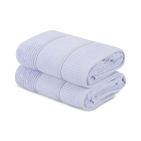 Светлосини памучни кърпи в комплект 2 бр. от тери 50x90 cm Daniela – Foutastic-image-2