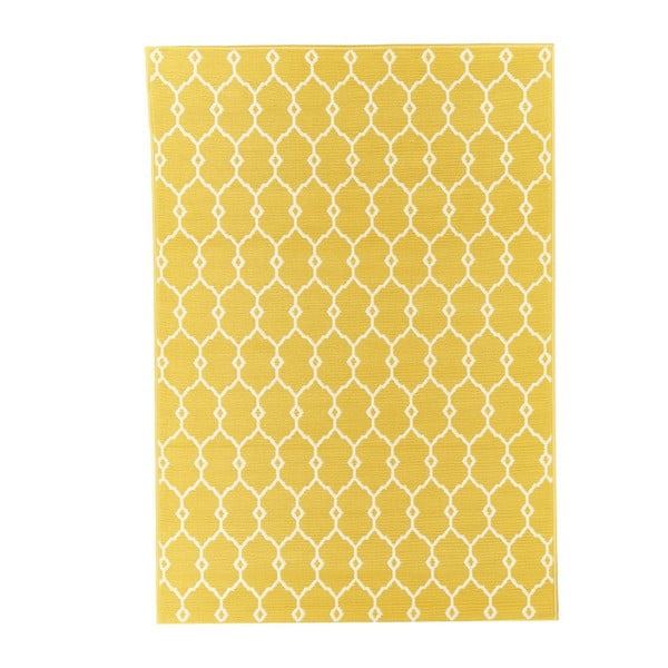 Жълт килим за открито , 133 x 190 cm Trellis - Floorita