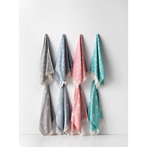 Пастелно синьо каре с памук , 140 x 180 cm Stars - Euromant-image-2