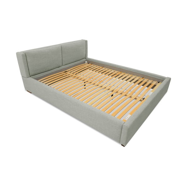 Сиво тапицирано двойно легло с включена подматрачна рамка 140x200 cm Dreamer – Scandic-image-4
