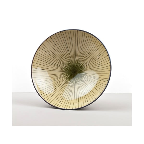 Зелено-жълта керамична купа, ø 25 cm - MIJ-image-2