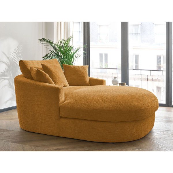 Жълто шенилово кресло Belem – Bobochic Paris-image-1