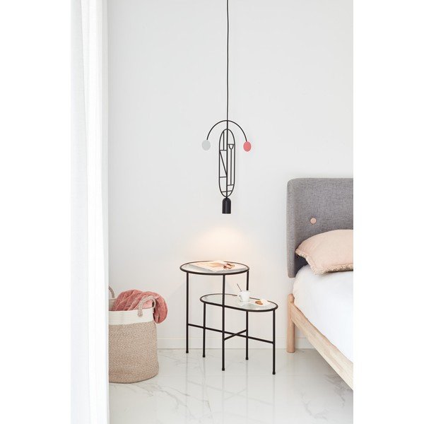 Černý odkládací stolek se skleněnou deskou Teulat Nix-image-4