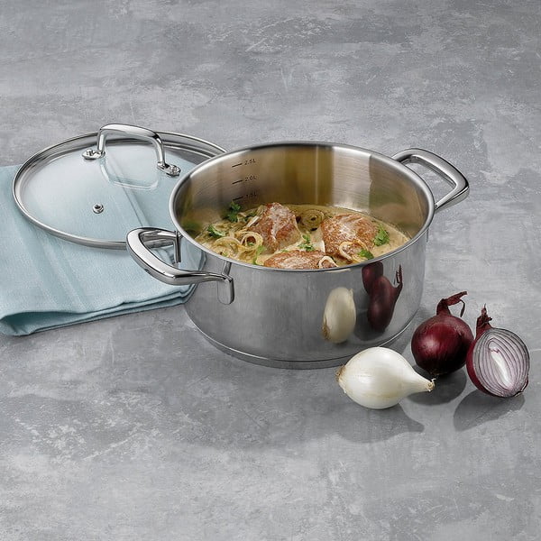 Съд от неръждаема стомана с капак, ø 20 cm Flavoria - Kela-image-1