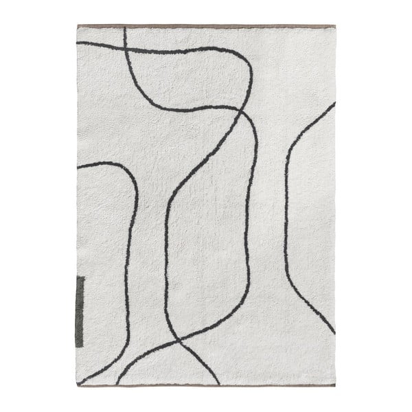 Памучен килим подходящ за пране в цвят слонова кост 100x140 cm Shadow – Mette Ditmer Denmark