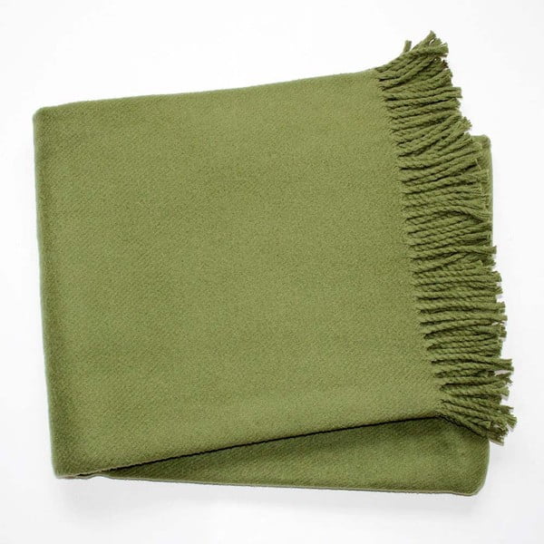 Зелено одеяло със съдържание на памук Basics, 140 x 180 cm Plain - Euromant