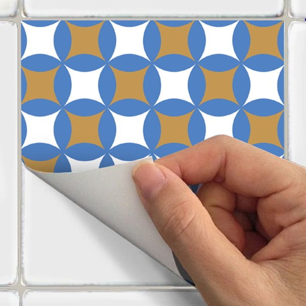 Комплект от 24 стикера за стена Azulejos Ornaments Mosaic, 10 x 10 cm - Ambiance-image-3