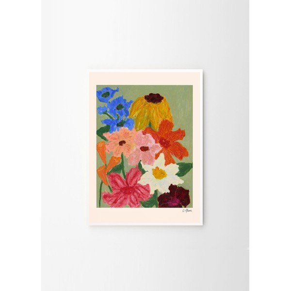 Постер 50x70 cm Flowers on Sage Green – Carla Llanos – The Poster Club-image-3