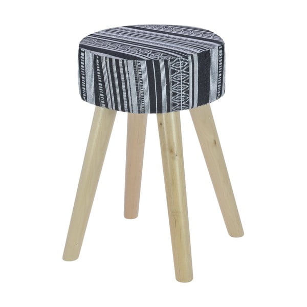 Dřevěná stolička s látkovým potahem InArt Ethno Black & White
