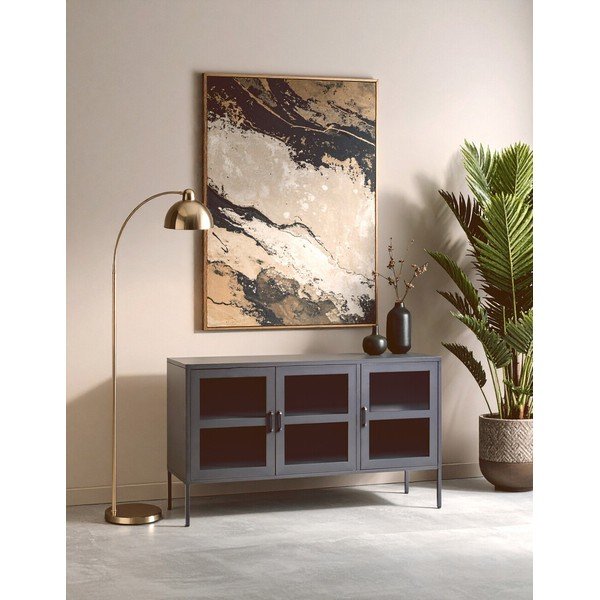 Сива стоманена витрина 140x80x45 cm Acier – Premier Housewares-image-1