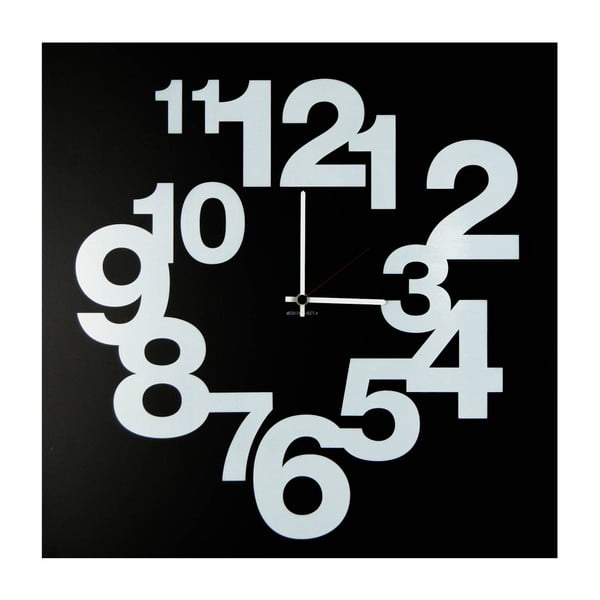 Nástěnné hodiny dESIGNoBJECT.it Numbers Circle Black, 50 x 50 cm 