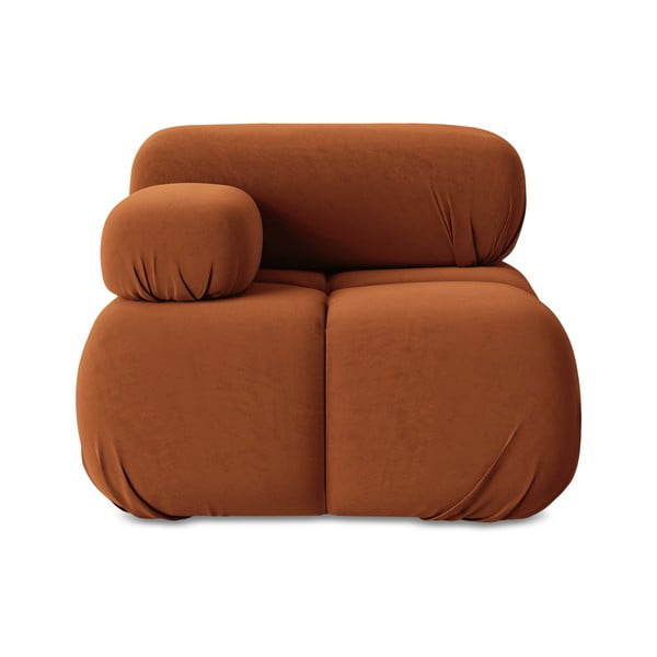 Оранжев кадифен модул за диван (ляв ъгъл) Lokua – Makamii