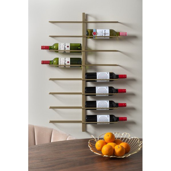 Метална стойка за вино, монтирана на стената, в златист цвят брой бутилки 16 Dual - PT LIVING-image-1