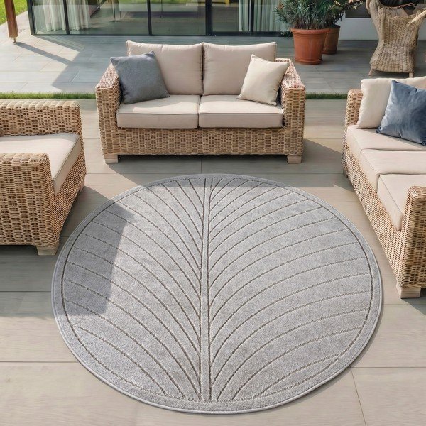 Кръгъл килим за открито и закрито в сребрист цвят ø 160 cm Nova 1204 – Ayyildiz Carpets-image-1