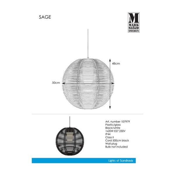 Черно висящо осветително тяло Pendant Sage - Markslöjd-image-2