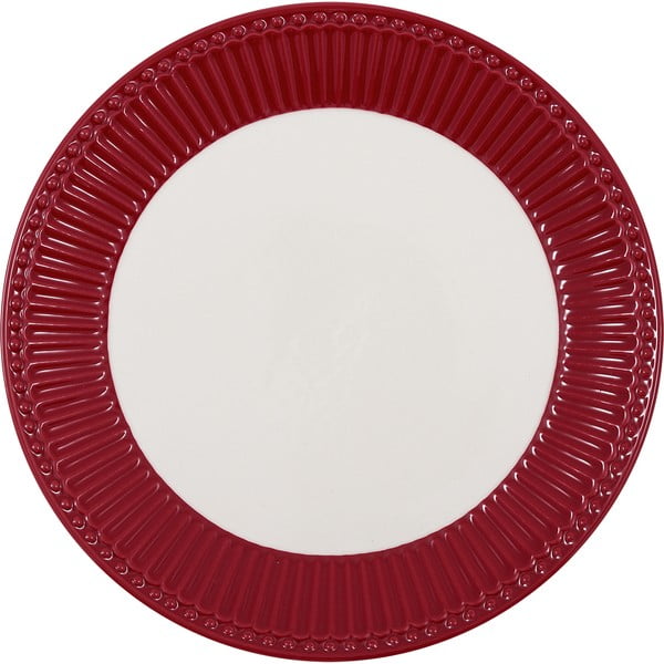 Червено-бяла керамична чиния ø 23 cm Alice - Green Gate