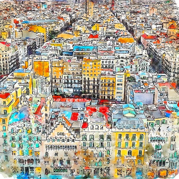 Картина 30x30 cm Barcelona - Fedkolor