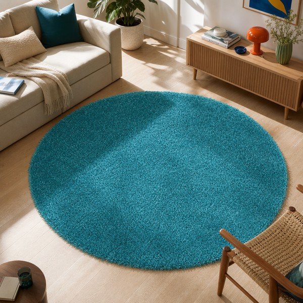 Син килим Aqua Liso, ø 100 cm - Universal-image-1