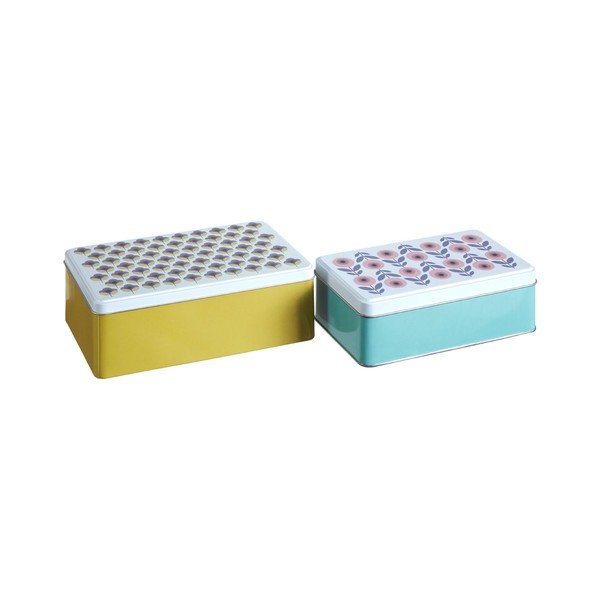 Декоративни метални кутии за съхранение с капак в комплект от 2 броя Joni - Premier Housewares-image-1