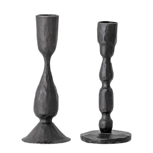 Комплект от 2 черни метални свещника, височина 16 cm Deja - Bloomingville