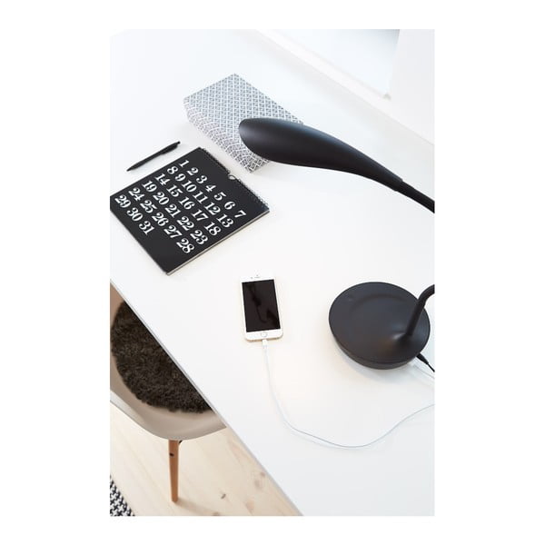 Черна настолна лампа с USB порт Swan - Markslöjd-image-4