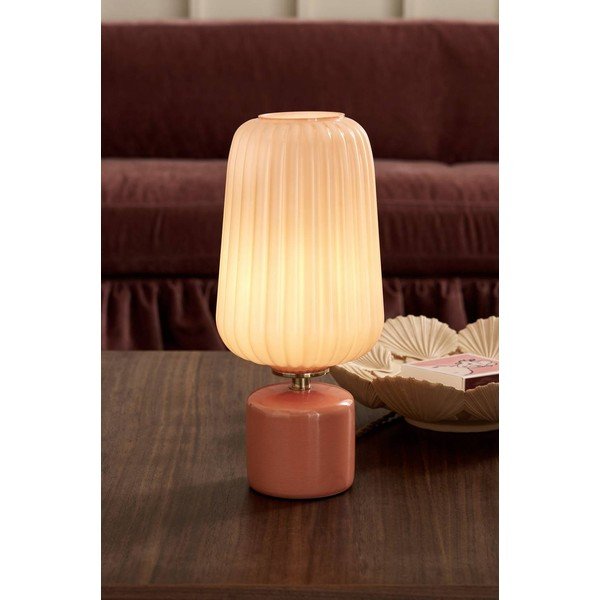 Стъклена настолна лампа в цвят сьомга (височина 40 cm) Daria – Ellos Home-image-1
