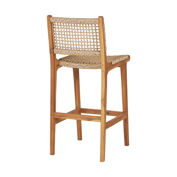 Бар стол от масивно тиково дърво в естествен цвят (височина на седалката 60 cm) Derby – House Nordic-image-2