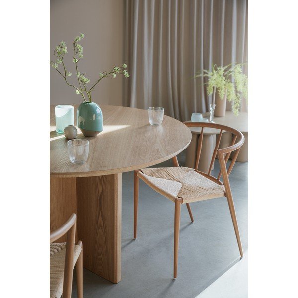 Кръгла трапезна маса от декор от дъб  ø 120 cm Laurent – White Label-image-1