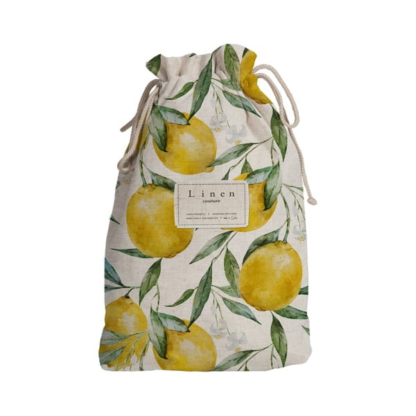 Чанта за пътуване с ленено платно Blue Lemons, дължина 44 cm - Really Nice Things