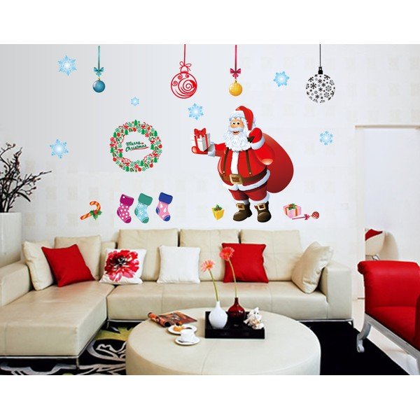Vánoční samolepky Ambiance Santa, Balls and Tree-image-1
