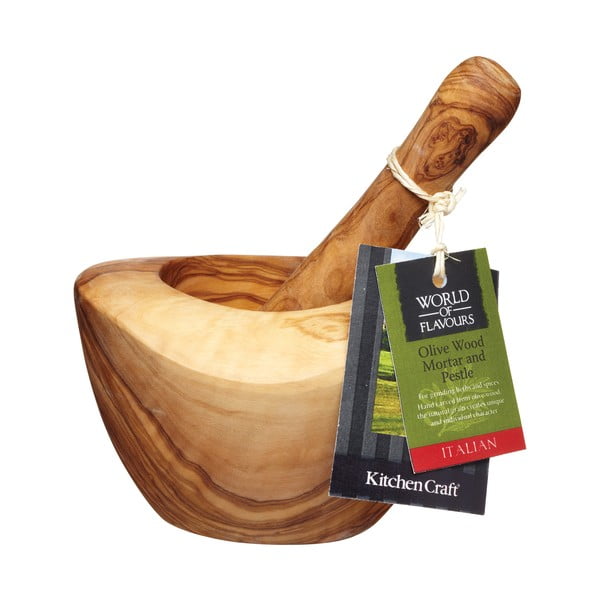 Хаванче за чесън от маслиново дърво Italian - Kitchen Craft-image-1