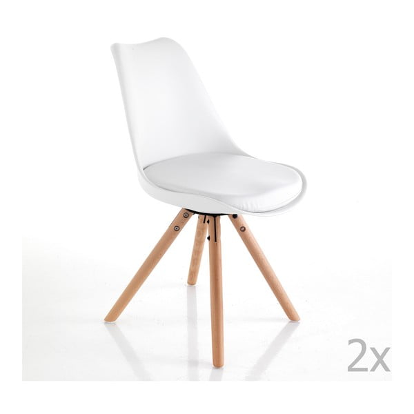 Sada 2 bílých jídelních židlí Tomasucci Kiki Wood