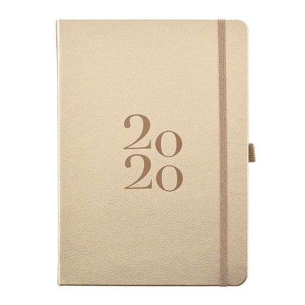 Дневник A5 за 2020 г. в златисто Pretty, 176 страници - Busy B
