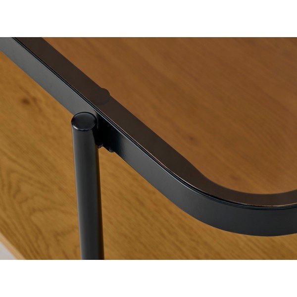 Масичка за кафе със стъклен плот в естествен цвят 60x120 cm Hassel – Unique Furniture-image-3