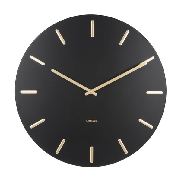 Черен стенен часовник Charm - Karlsson