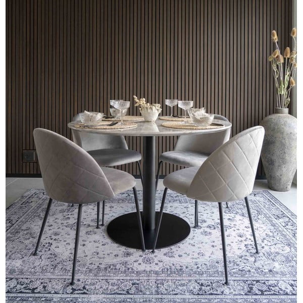 Кръгла маса за хранене с мраморен плот ø 110 cm Bolzano - House Nordic-image-1