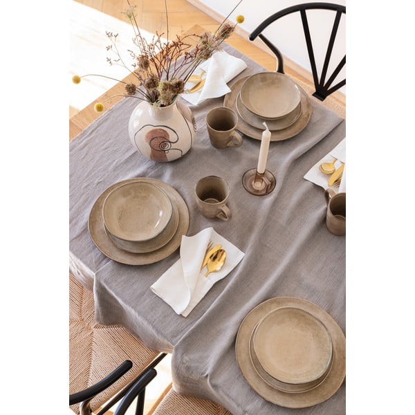 Комплект за хранене от бежов каменна керамика 24 бр. Glosia - Bonami Selection-image-3