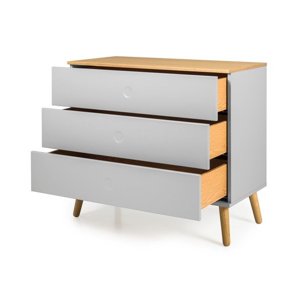 Сив скрин с дъбови крака , 90 x 79 cm Dot - Tenzo-image-2