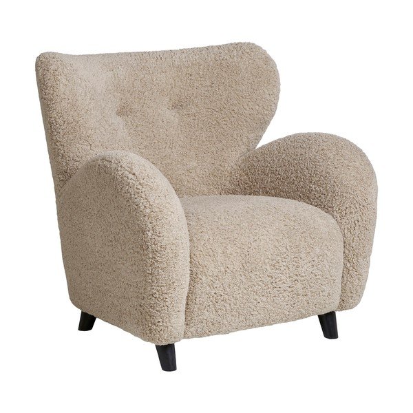 Бежово кресло от букле Carlino – House Nordic