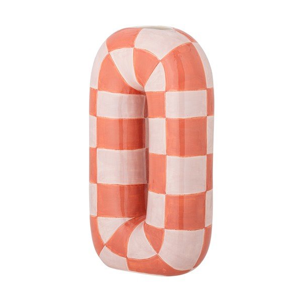 Керамична ръчно рисувана ваза в цвят сьомга/кремава (височина 32 cm) Mae – Bloomingville-image-3