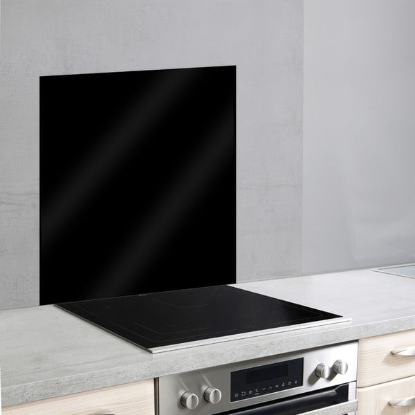 Черен стъклен протектор за стена зад печка , 70 x 60 cm - Wenko