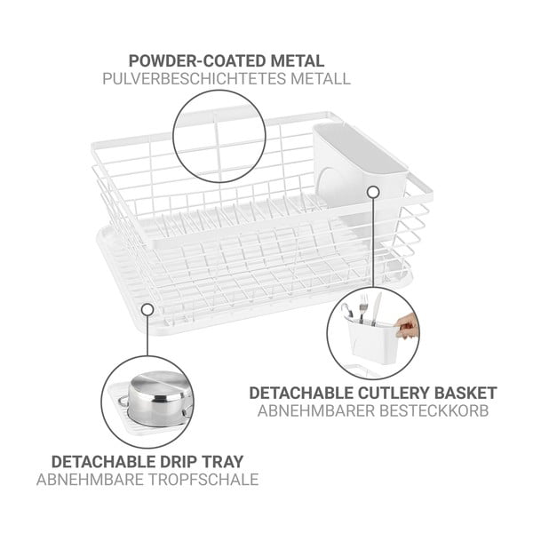 Бяла метална тавичка за оттичане 36x30 cm Drip – Wenko-image-4