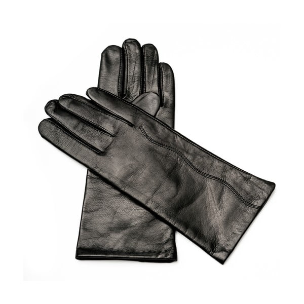 Дамски черни кожени ръкавици <br>Pride & Dignity Paris, размер 7,5 - Pride&Dignity