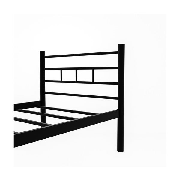 Черно метално единично легло 90x200 cm с включена подматрачна рамка K70 – Kalune Design-image-4