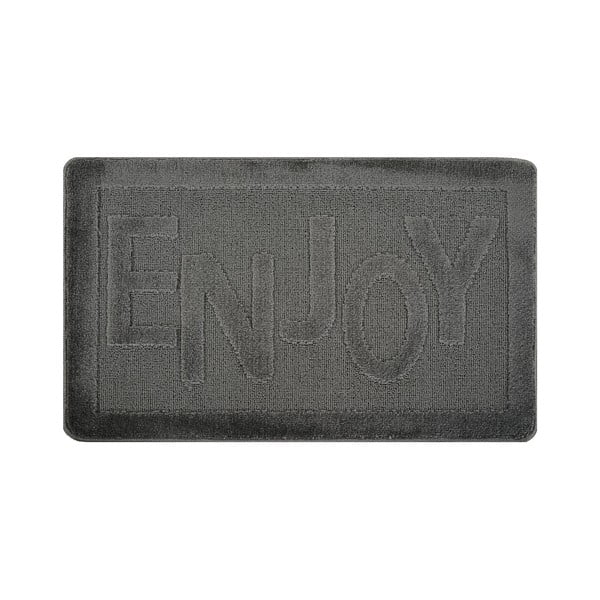 Антрацитен килим за баня 60x100 cm Enjoy – Foutastic